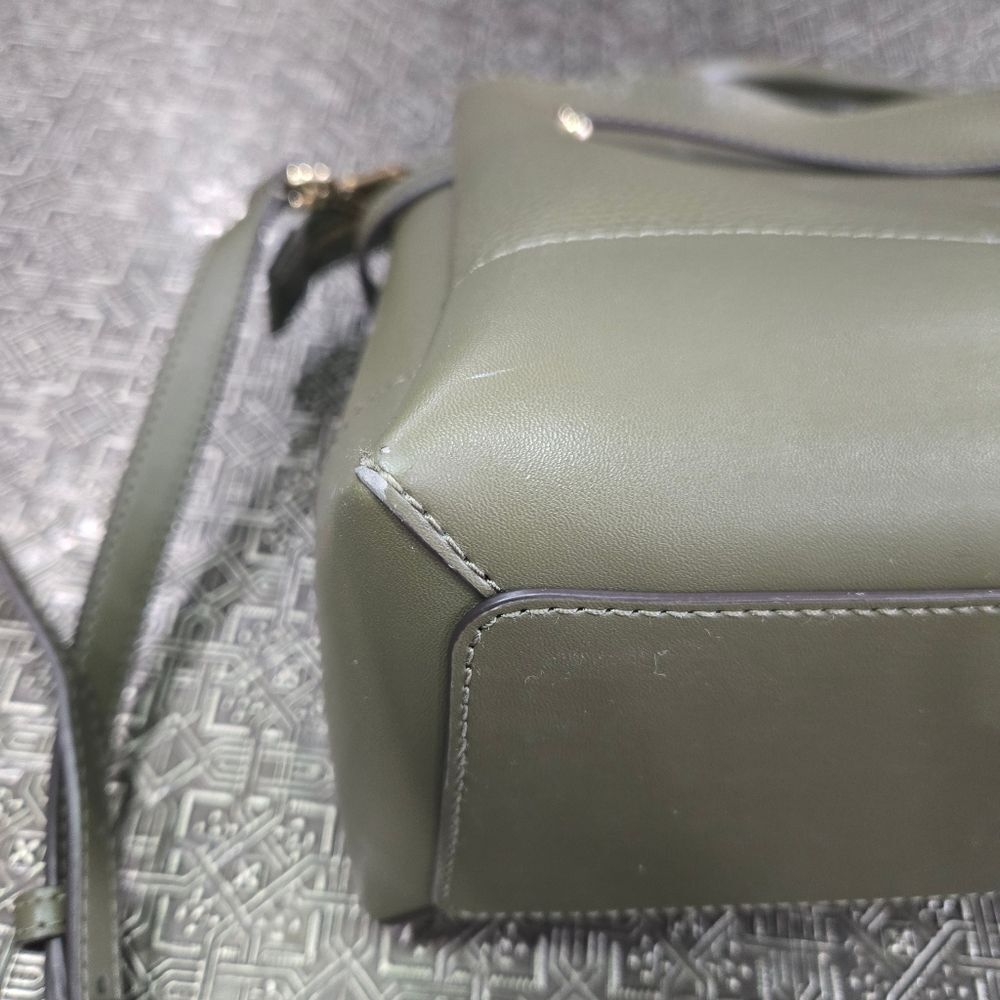 Michael Kors Reed Large Satchel Olive Green Pebbled Leather Bag 🛍️ - Picture 11 of 17